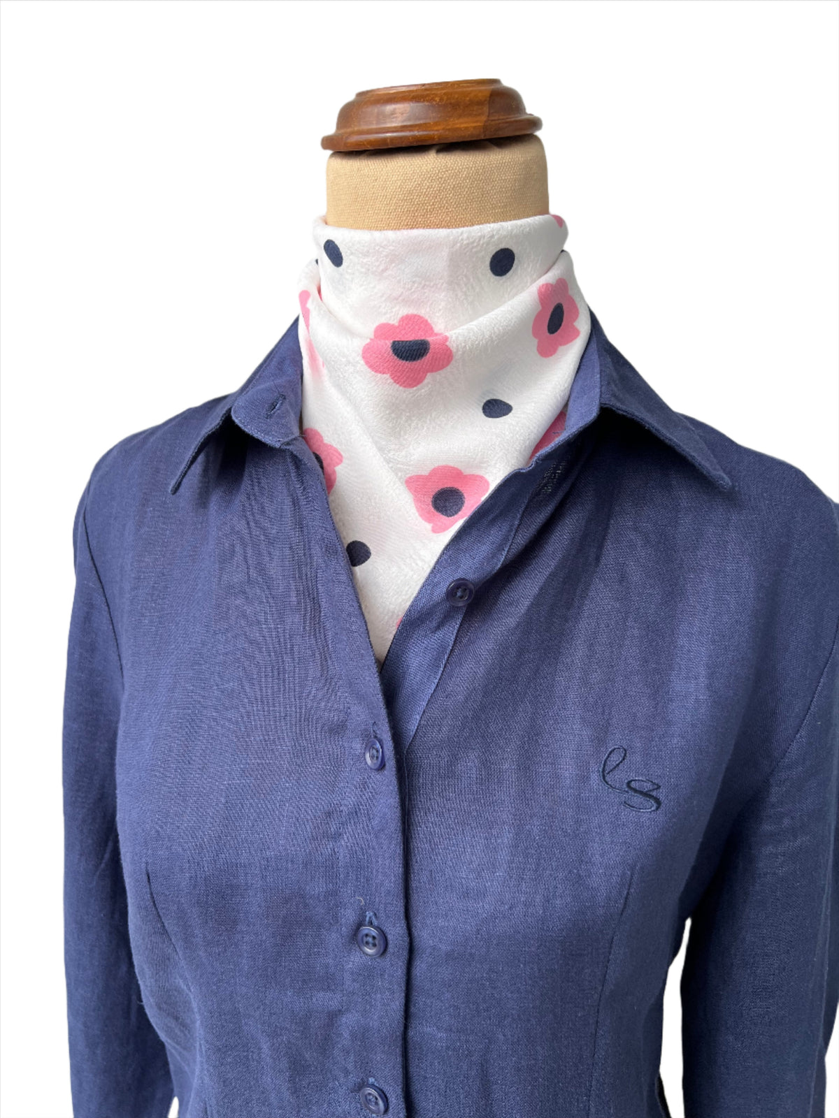 Neck Scarf - Pink & Blue Flower