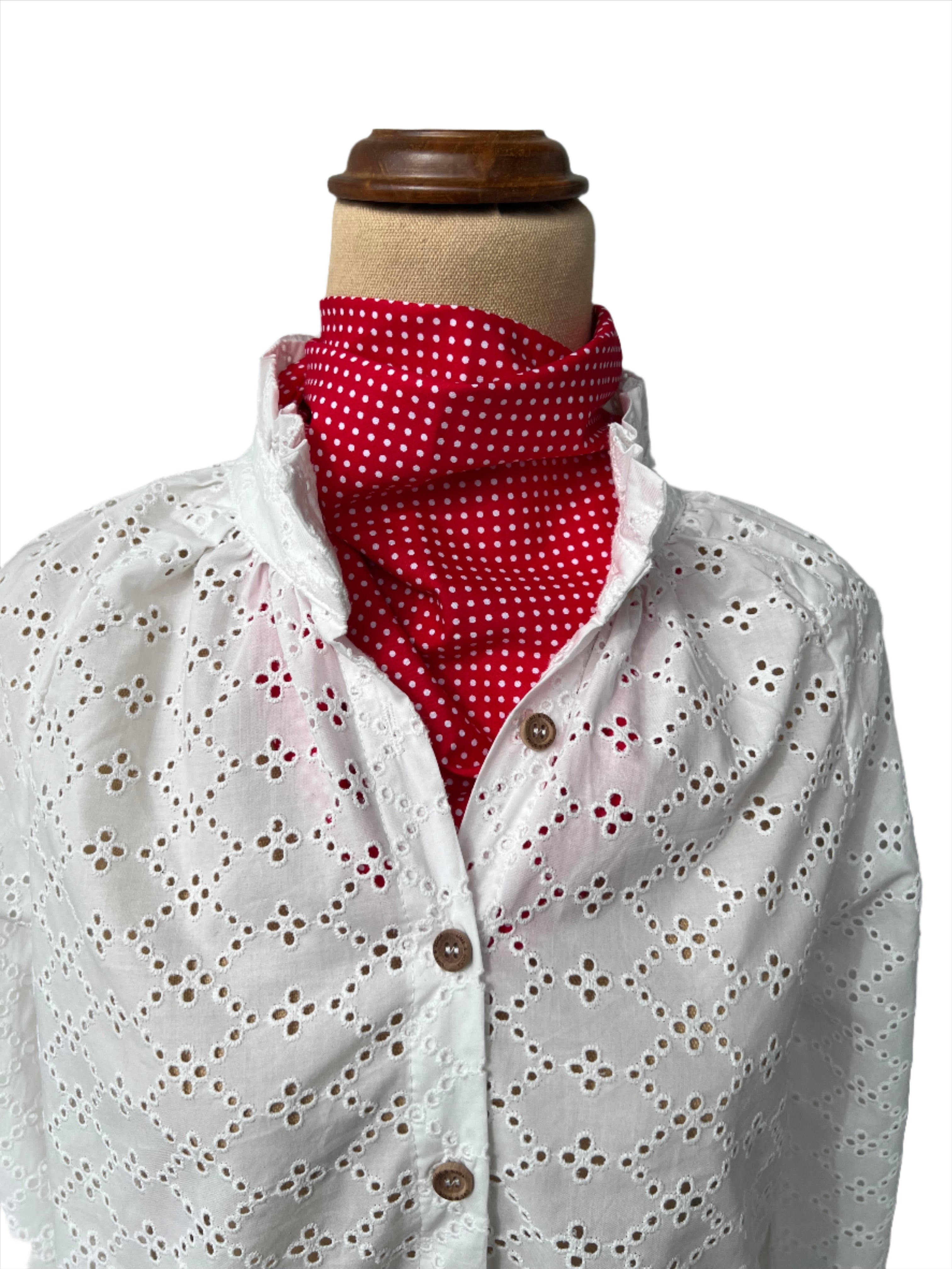 Neck Scarf - Red with White Spots