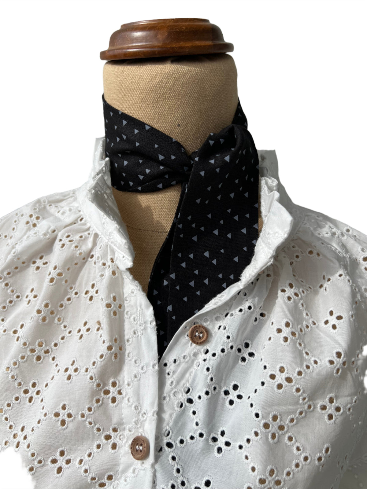 Neck Tie - Black with Grey Triangles