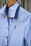 Ava Shirt - Blue & White Stripe