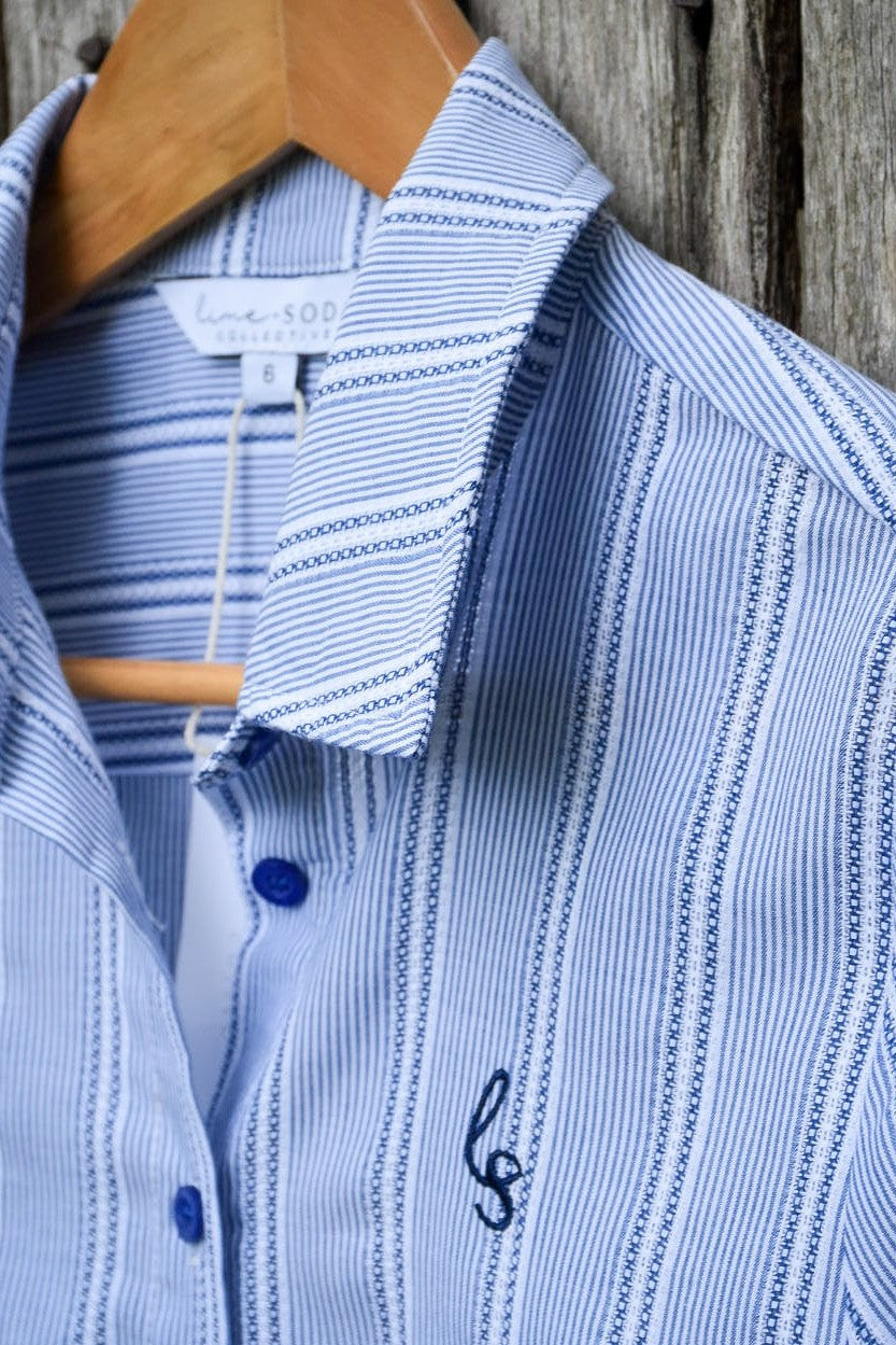 Ava Shirt - Blue & White Stripe