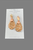 Earrings - Mini Mustard Stripe Teardrops