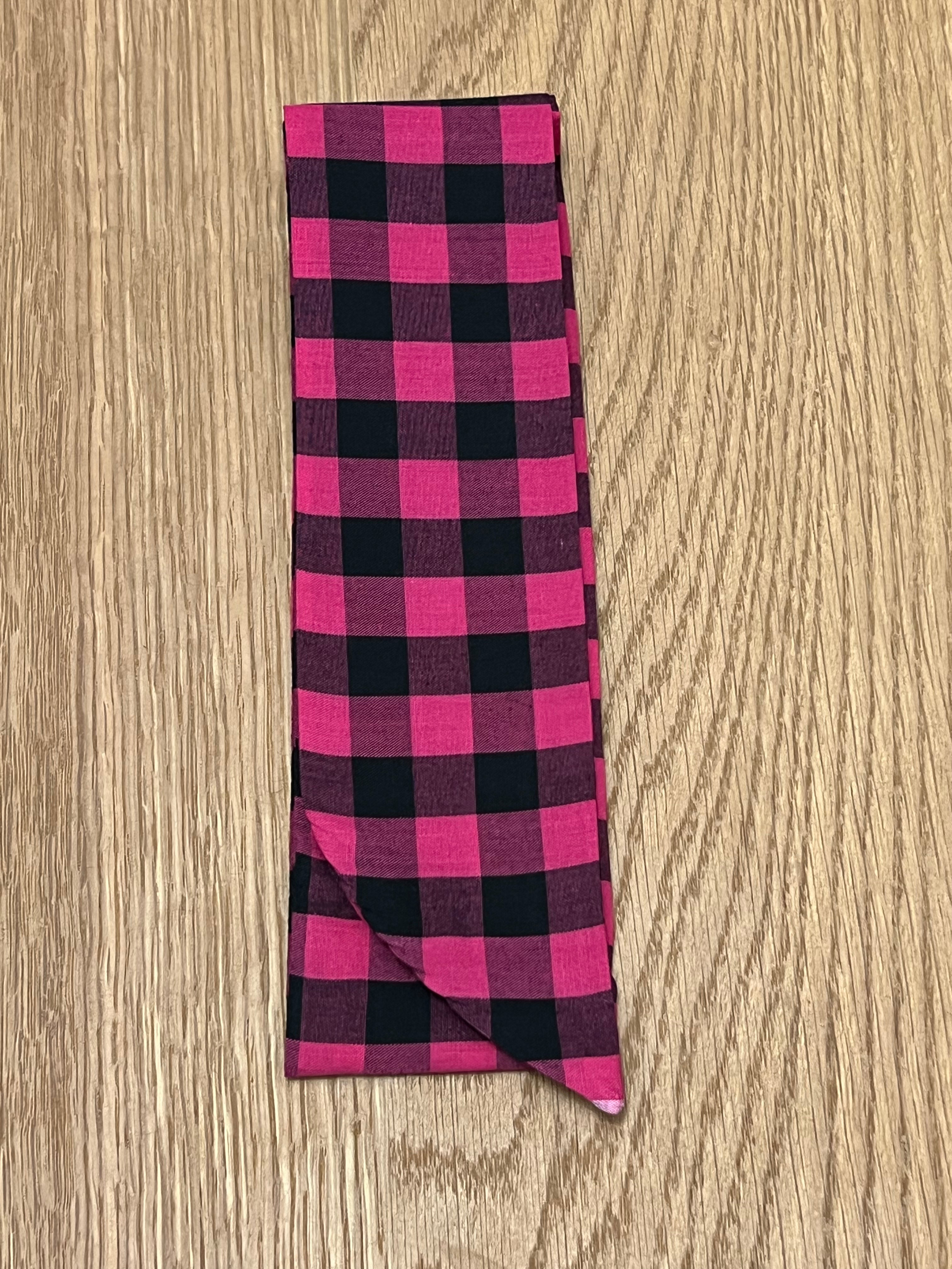 Neck Tie - Hot Pink & Black Check